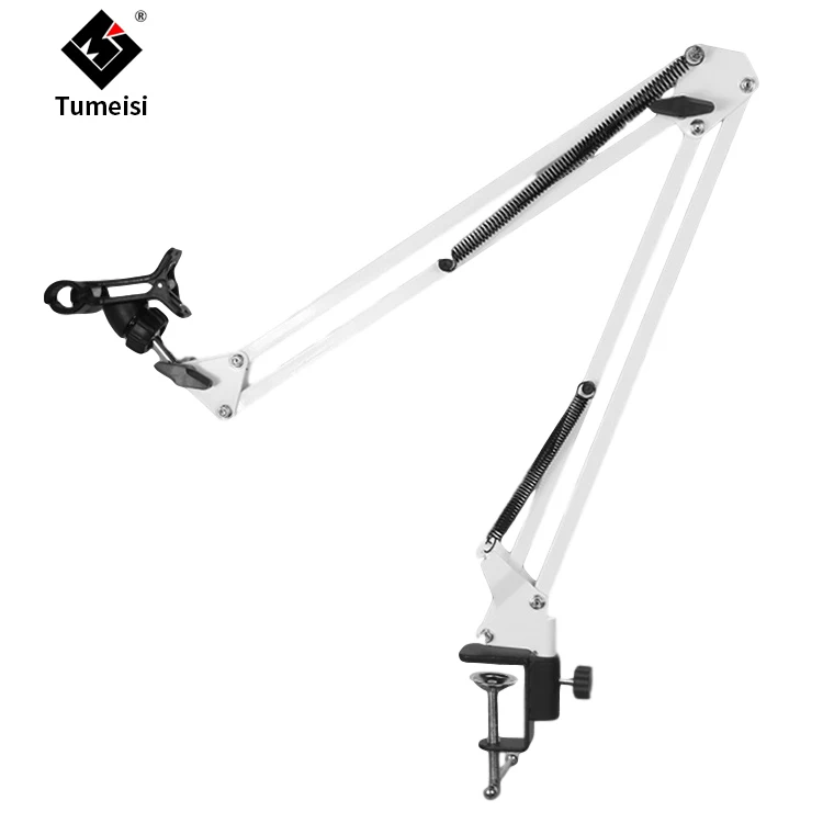 

2021 NB-35 Best Selling Flexible Long Arm Cell Phone Holder Metal Desktop Phone Stand Phone holder for Live Studio Recording, White black