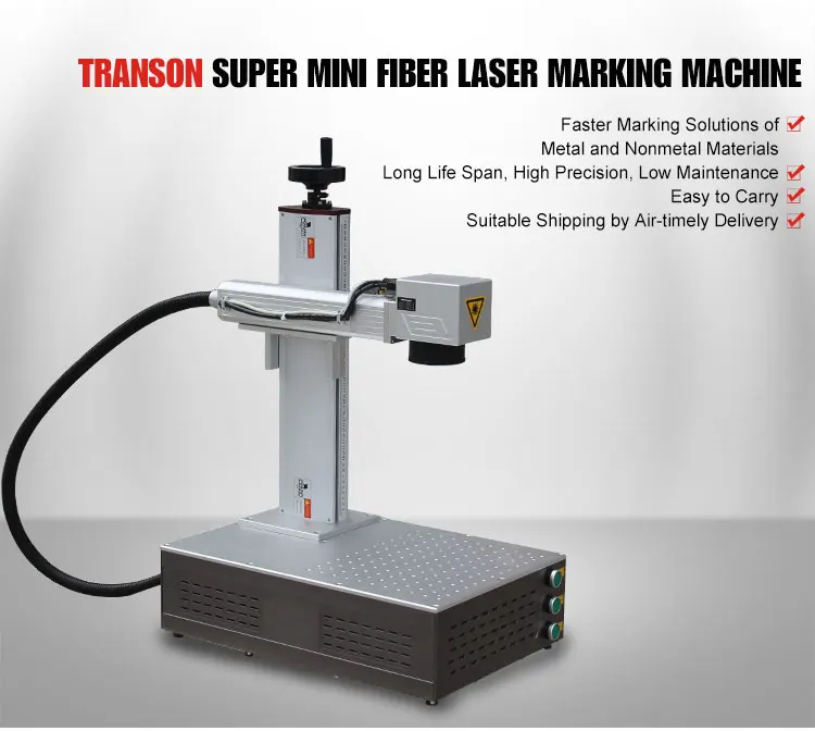 30W IPG Laser Fiber laser Marking Machine Super Mini Type for DIY Art and Craft Metal Aluminum Silver Gold