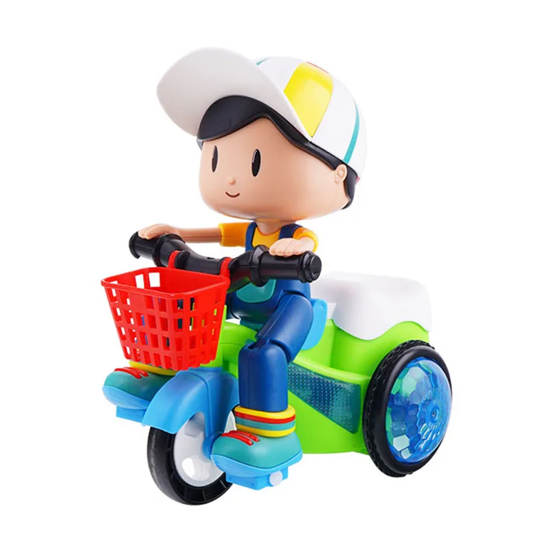 

Wholesale Stunt electric car toy Flip friction toy Motorcycle vehicle with Light Dynamic Music motorized tricycles toys car