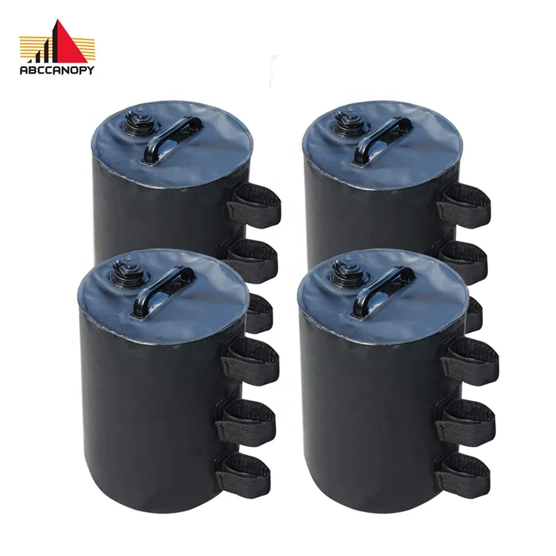

ABCCANOPY Canopy Water Weights Bag, Portable Leg Weights Water Filling Weights for Pop up Canopy Tent Gazebo, 4pcs-Pack, Black/grey