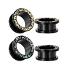 6-25mm Ear Plugs Tunnels Colorful Surgical Steel Earring Gauges Black Body Piercing Jewelry