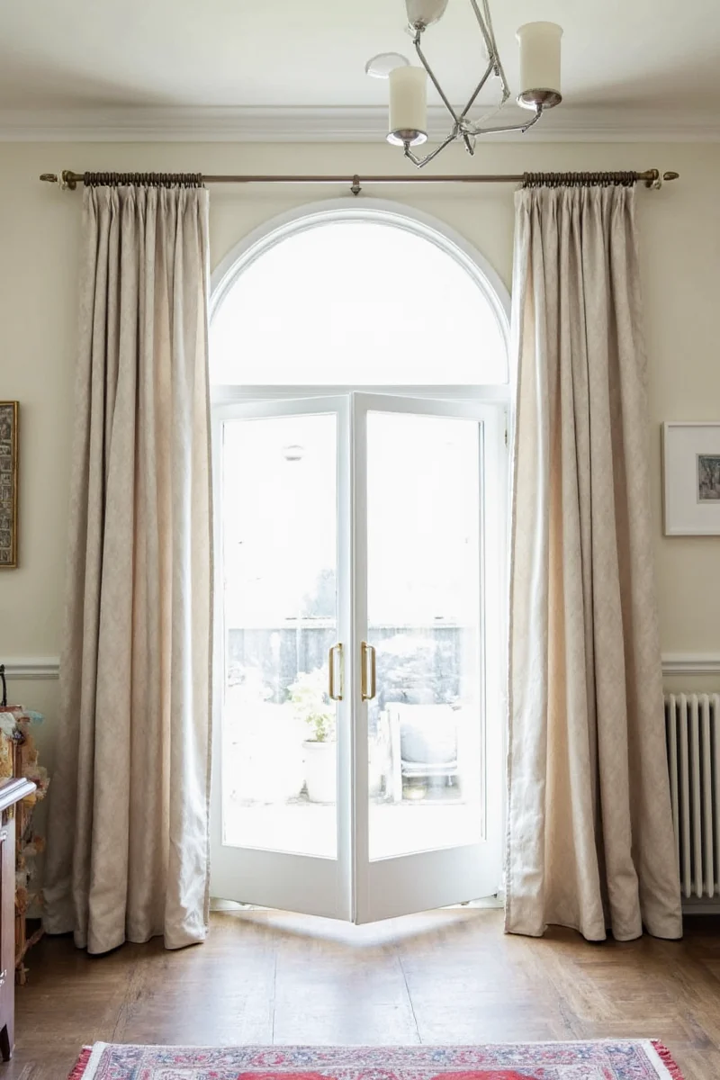 Family-friendly living room with durable curtains
