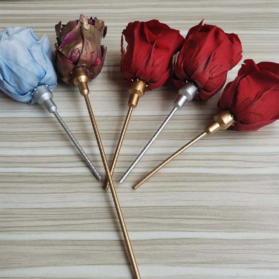 Plastic Roses Stems Preserved Roses Arrangement Soft Touch Natural