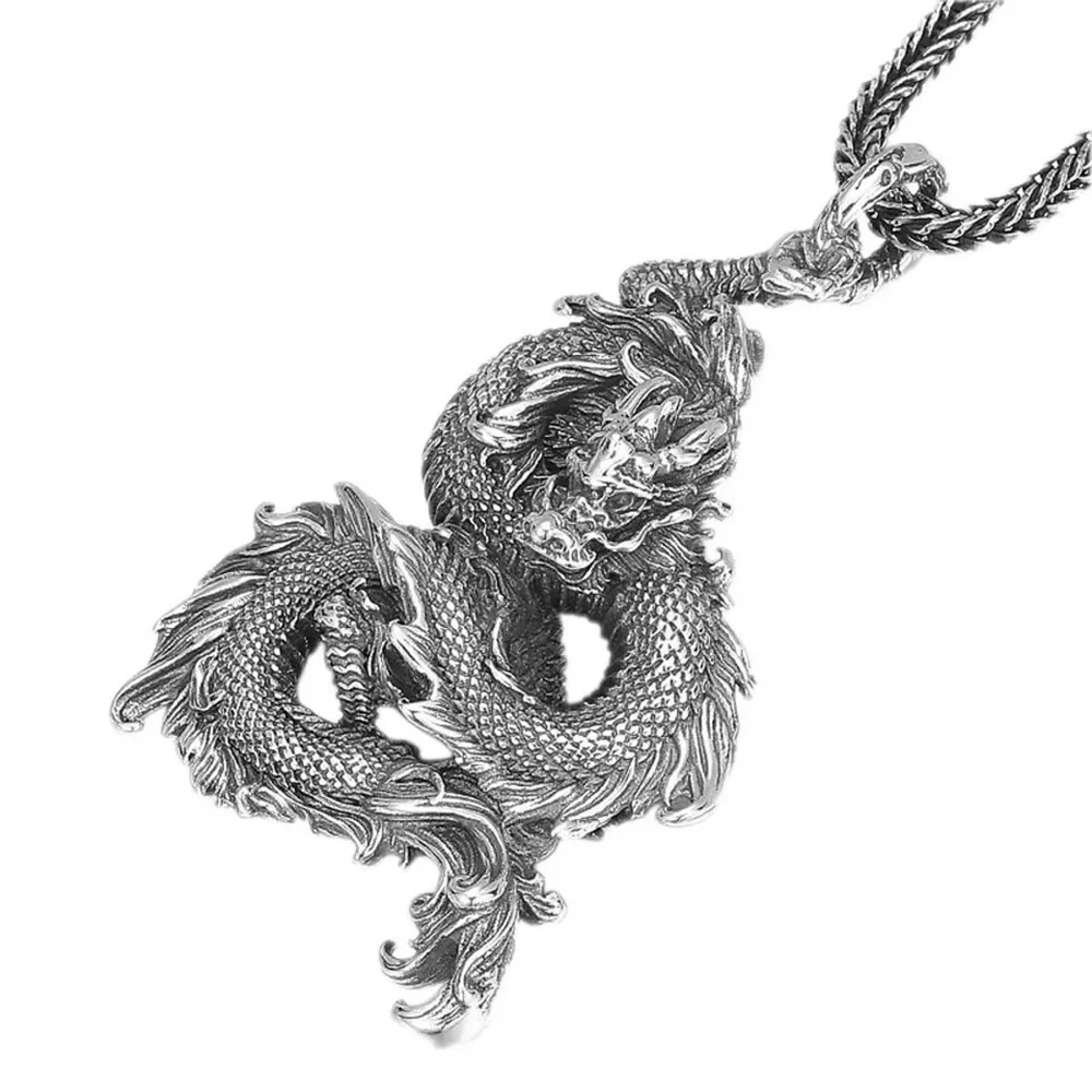 

Real 925 Sterling Silver Flying Dragon Pendants for Men Retro Punk Style Dragonfly Pendant Silver Jewelry