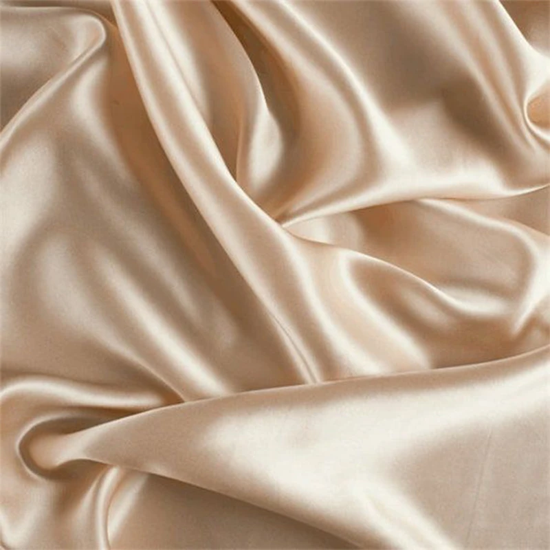 

China Manufactures Wholesale 19mm 140cm width Elastic Matt Silk Charmeuse Stretch Satin Fabric For Dress Fabric
