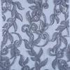 High quality pattern lace sequin leaf embroidered fabric for stage costume