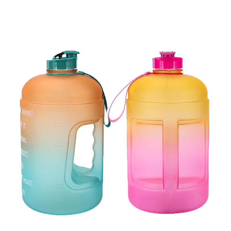 

best sellers gallon 3.78L Large Capacity motivational Water Bottle PETG Plastic Time Marker Fitness for GYM custom packing, Customized color acceptable