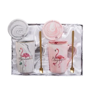 Image of wholesale European Custom marble coffee cup couple ceramic marble mug
