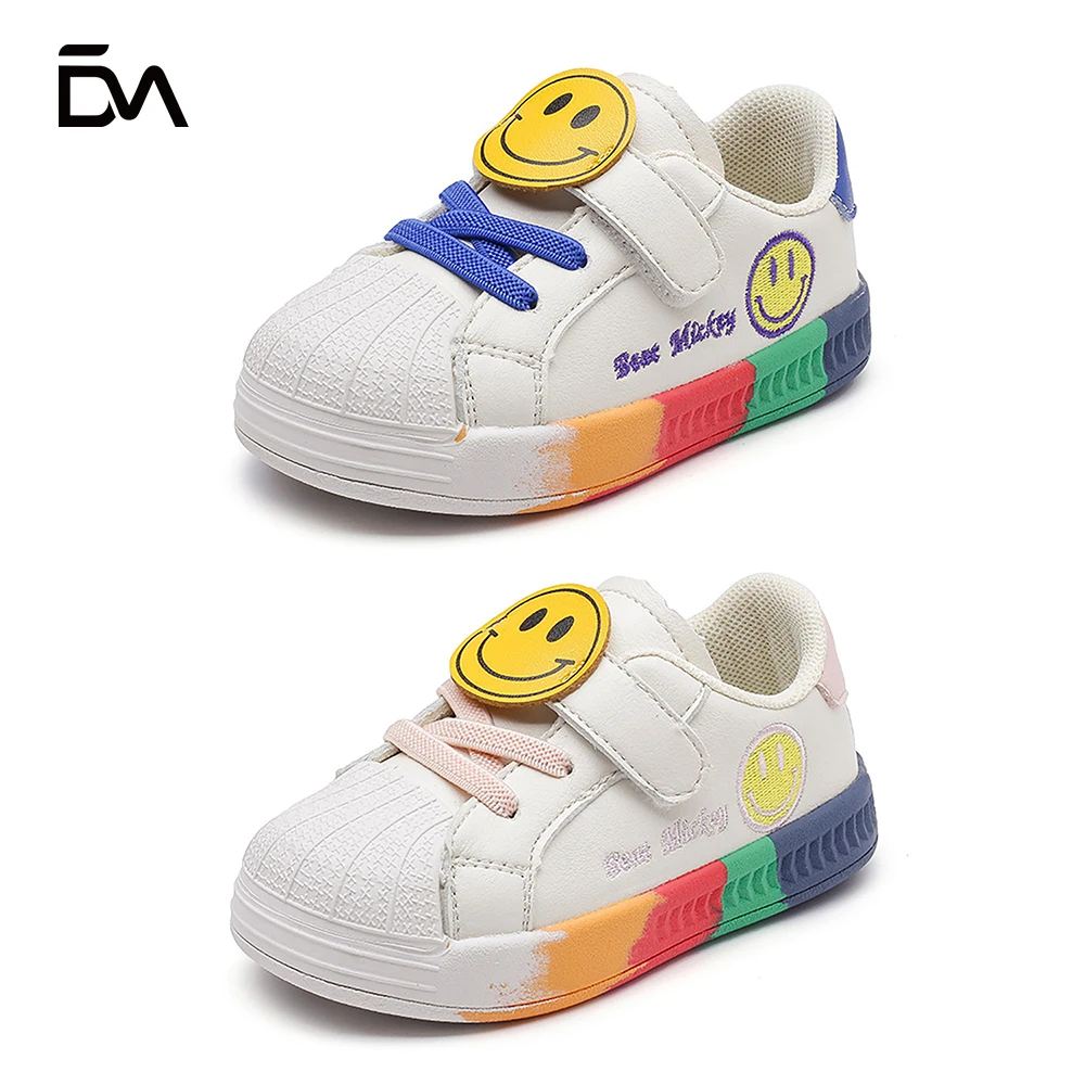 

2021 Hot sell Soft bottom Non-slip Rubber white Casual sneakers toddler baby shoes, Picture shows