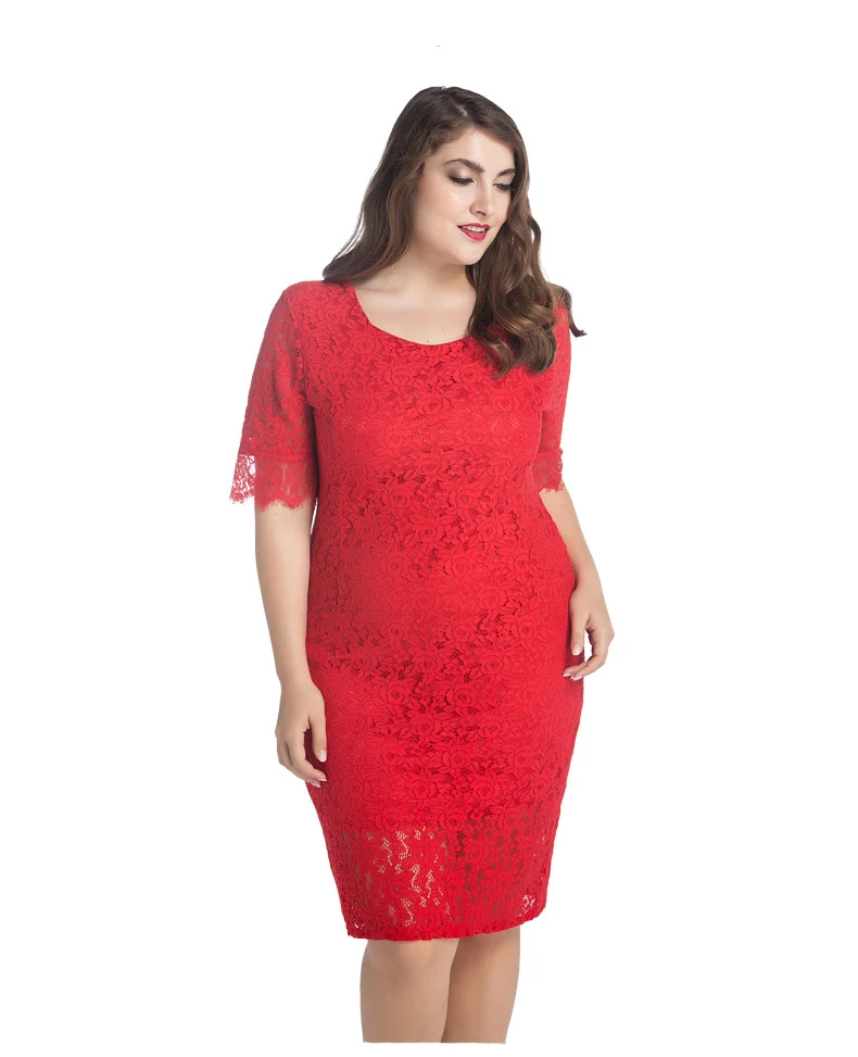 

Quality Manufacturer Directly Sales Casual Women Dresses Plus Size 3Xl Zip Lace Plus Size Dress