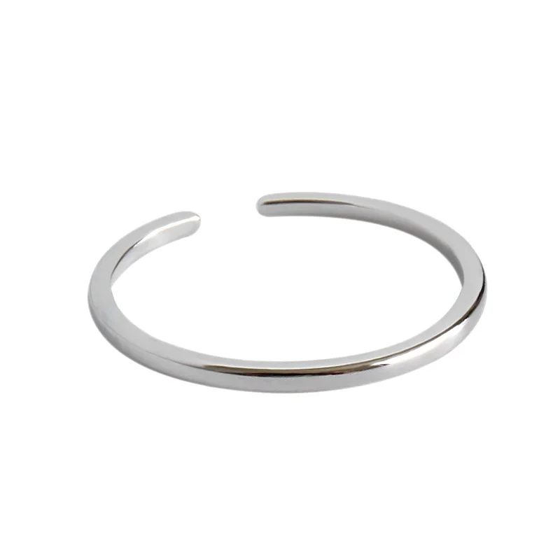 

VIVILADY 925 sterling silver minimalist individual smooth aperture female opening adjustable ring