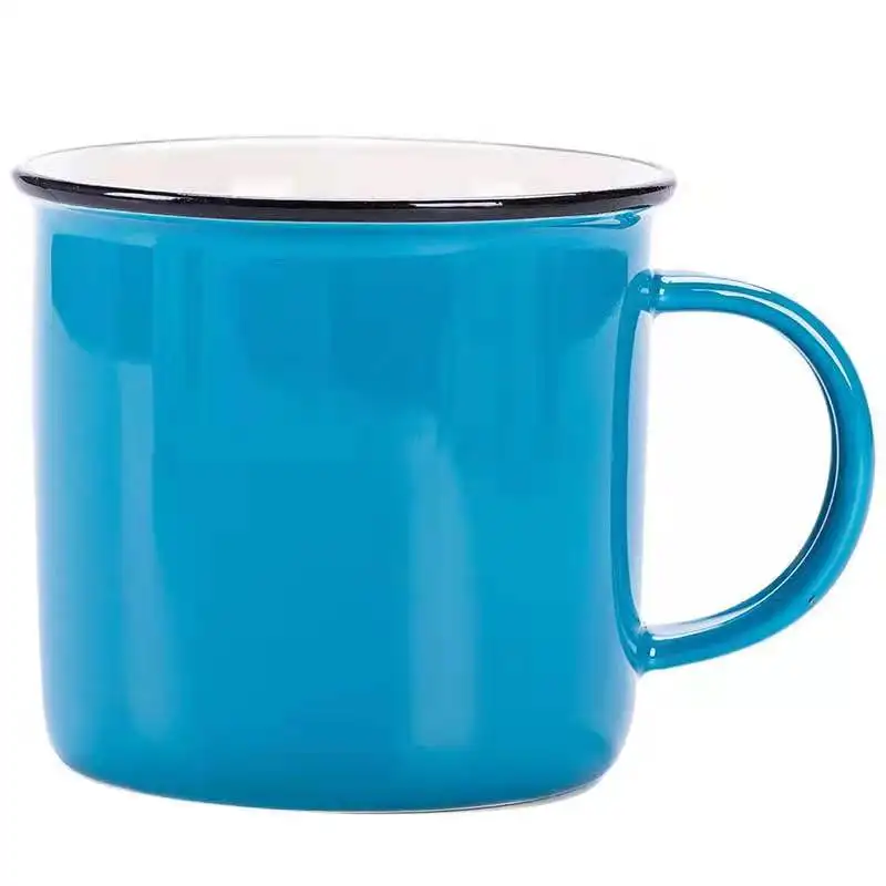 

300ml 400ml Best selling ceramic cup Mark coffee cup color glaze retro mug