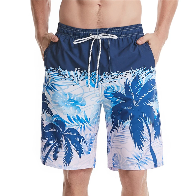 

Wholesale waterproof beach pants mens palm pattern board shorts fashion swim trunks, Multi colors, also support custom color