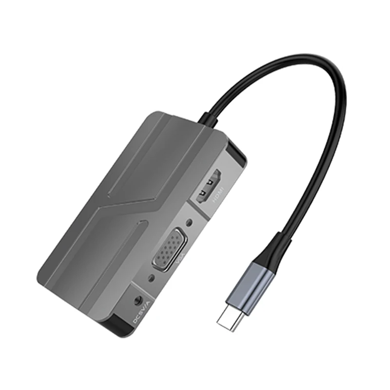 

Rocketek Aluminum 7 in 1 Usb 3.0 Type C 4K 30HZ HDMI Docking Station VGA Usb 3.0 Hub 7 Port