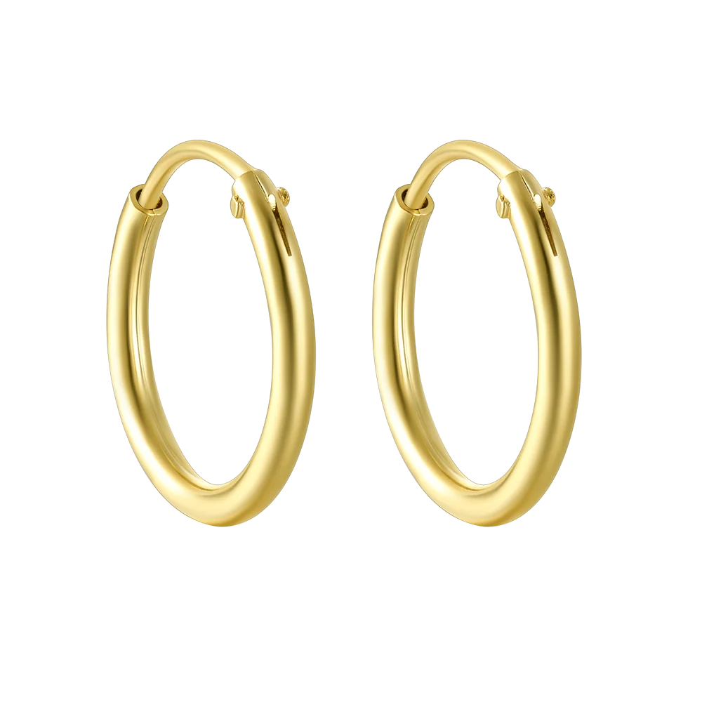 Multi-size S925 Sterling Silver Classic Simple 18k gold INS Style Fashion Circle Hoop Earrings For Women