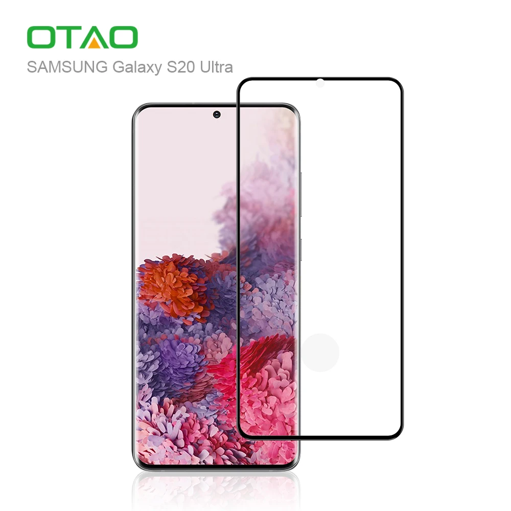 OTAO 2020 9H 3D Curvo Tempered Glass For Samsung S20 Ultra 0.25mm Transparency Full Screen Protector Phone Film Protetor De Tela