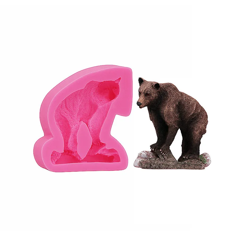 

Forest Bear Fondant Cake Silicone Mold Clay Fudge Candy Handmade Chocolate Soap Mold Kitchen Dessert Baking Gadgets