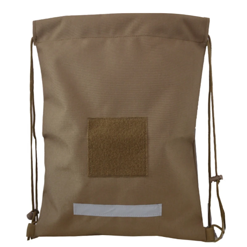 

Sports Gym Bag for Women Men Children Large Size with Zipper and Water Bottle Mesh Pockets Drawstring Backpack military bag, Tan