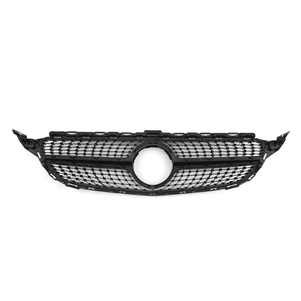 

Areyourshop Front Diamond Grill Grille for Benz W205 C Class C250 C300 C400 2015 2016 2017 2018 Black