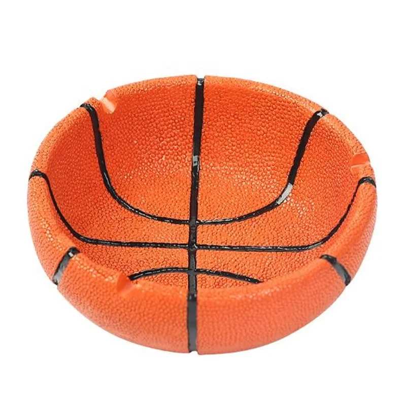 

Resin Football Basketball Printed Personality Trendy Ashtray Simple Modern Household Creative Design Ashtray, Orange/white