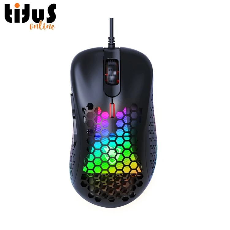 

G540 Plus Model O Wired Gaming Mouse Light Weight RGB Backlit USB Mouse Gamer 6400dpi 6Keys Wired Ergonomic Glowing Gaming Mouse