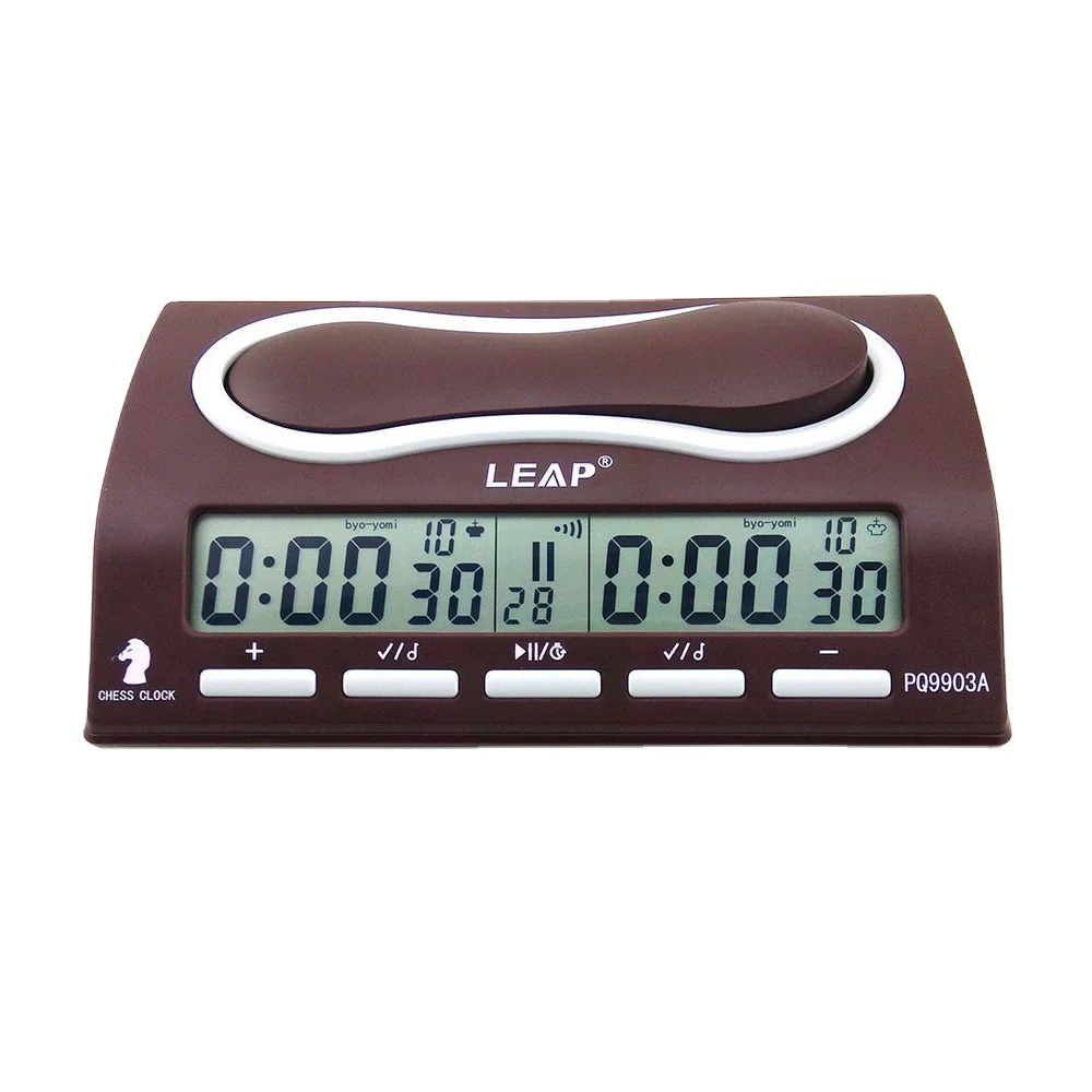 

Professional Digital Chess Clock Game Timer Digital Backgammon Set Wooden Digital Timer Switch, Brown