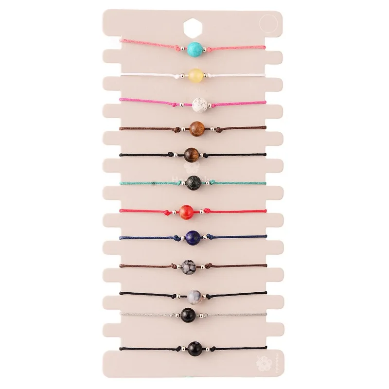 

12PCS/Set New Cute Design Womens Simple One Natural Bead Bracelets for Sale