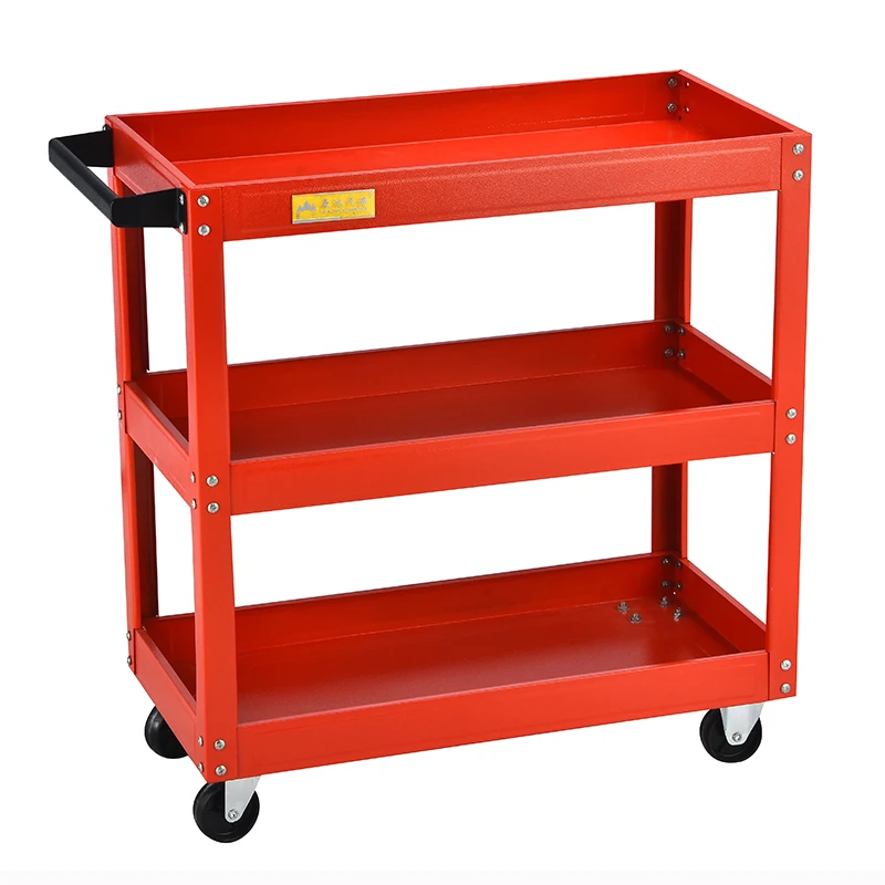 Red 3 Tiers Heavy-duty Workshop Garage Mechanic Tool Trolley With ...