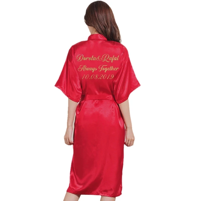

Bride Wedding Party Supplies Bridal Party Satin Robes for Bride and Bridesmaid