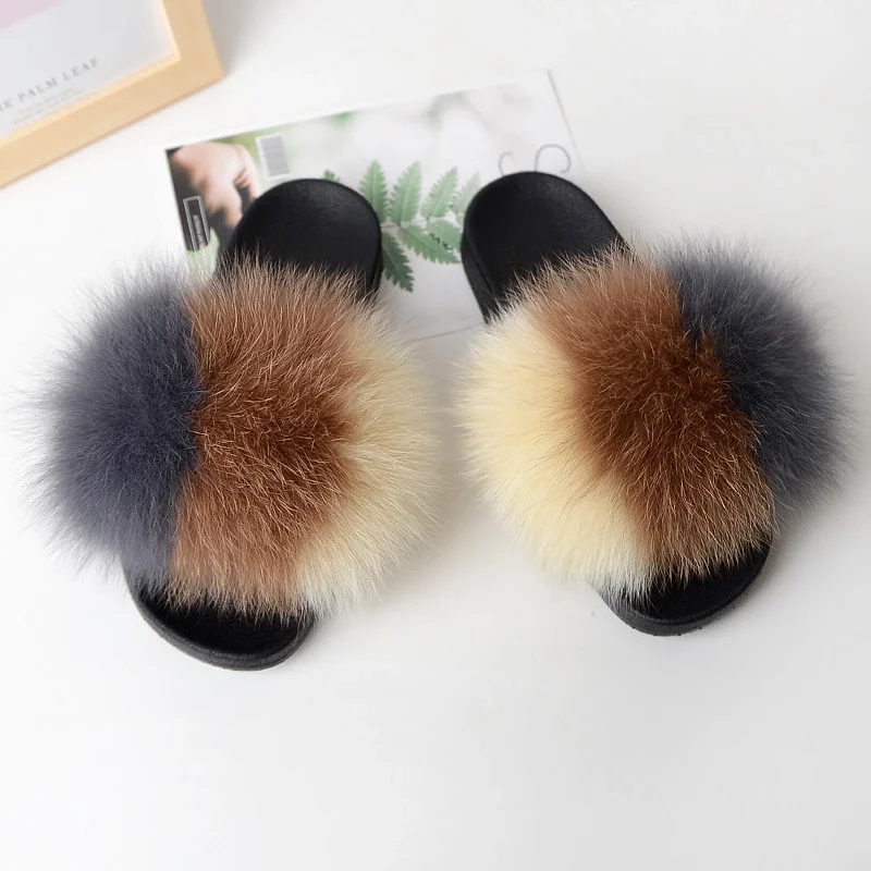 

Best price women fluffy slippers zaoqiang county daying fox wide wholsale purple fur slides, Customized color