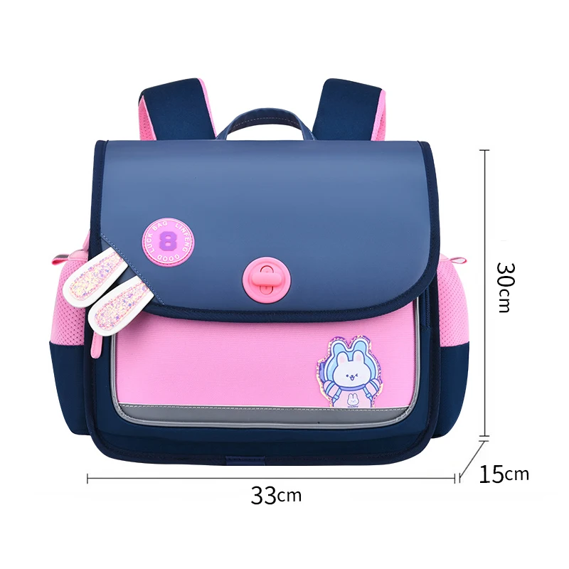 

Cartoon horizontal version of the student schoolbag children to reduce the burden of double shoulder school bag