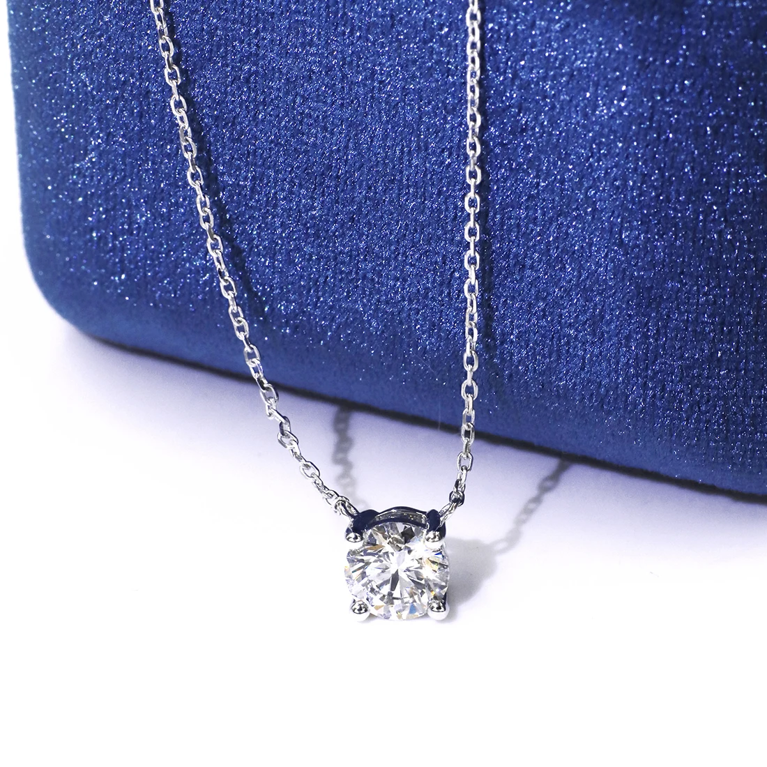 

Tianyu gems round H SI2 lab grown diamond cvd with 14k solid white gold fashion jewelry necklace for women