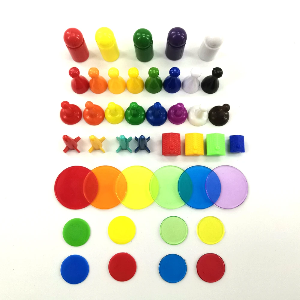 Custom Plastic Material Board Game Pawns Pieces With Ball Head Shape