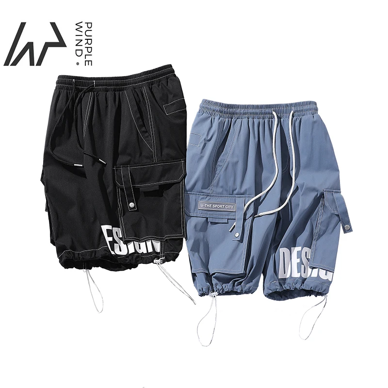 

2021 New design streetwear men's cotton cargo shorts elesticed waist shorts for men, Picture