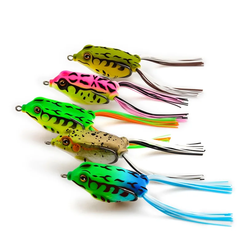 

Rikimaru Fishing Frog Lure Rubber Silicone Bait With Double Hooks Angling Frogs Lures Skirt