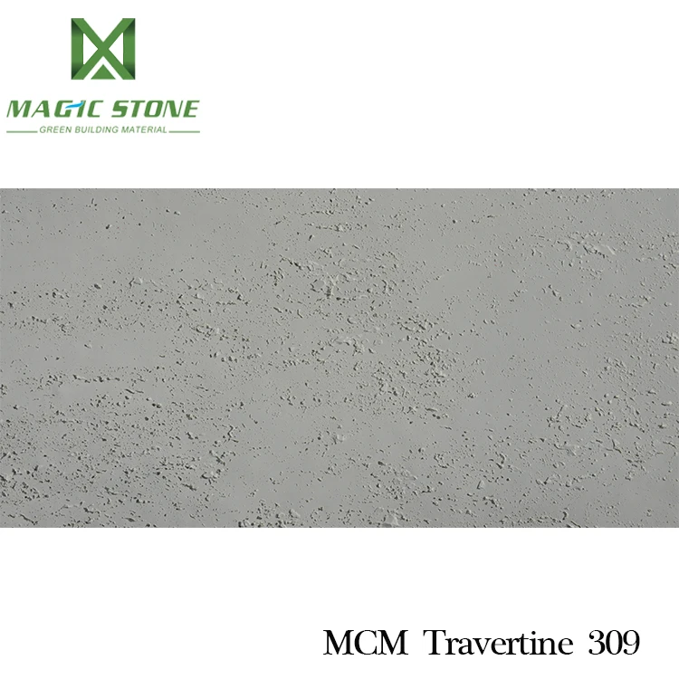 Self clean waterproof gray travertine wall stone high-rise irregular space and building refurbishment natural stone