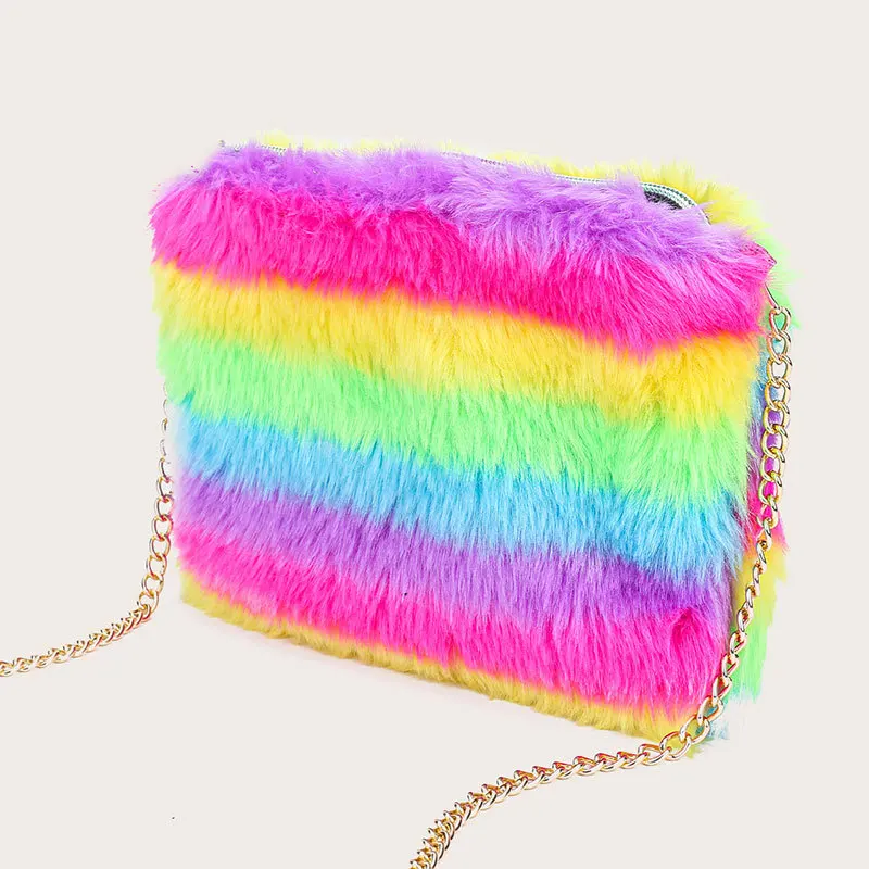 

new style winter imitation tiger print women ladies hand bags fashion fur bags, As picutre