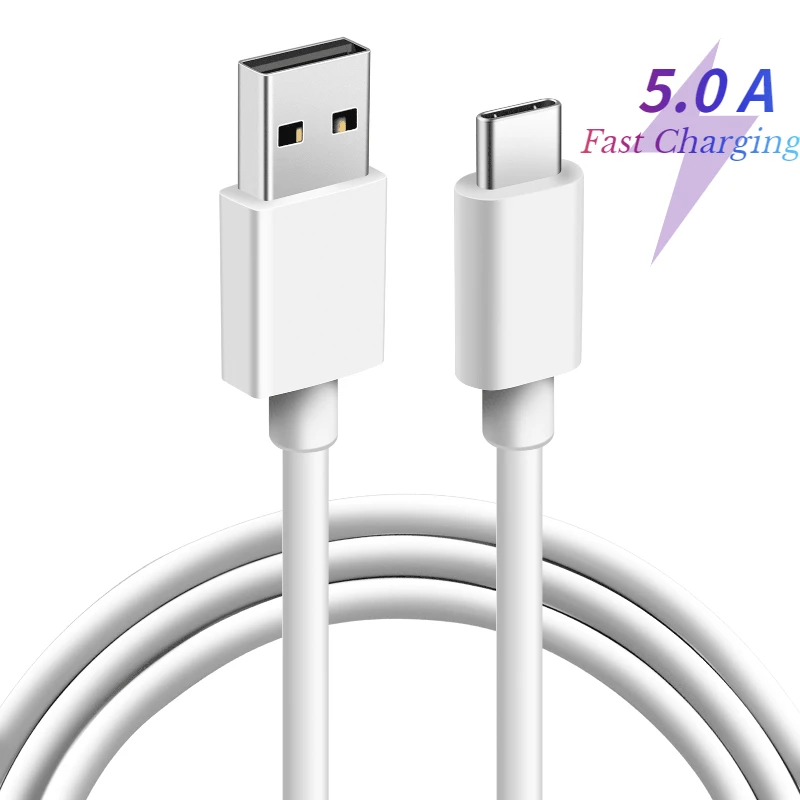 

5A Super PD Fast Charging USB Type C Charger Cable White TPE Cord USB2.0 to Type-C Cable