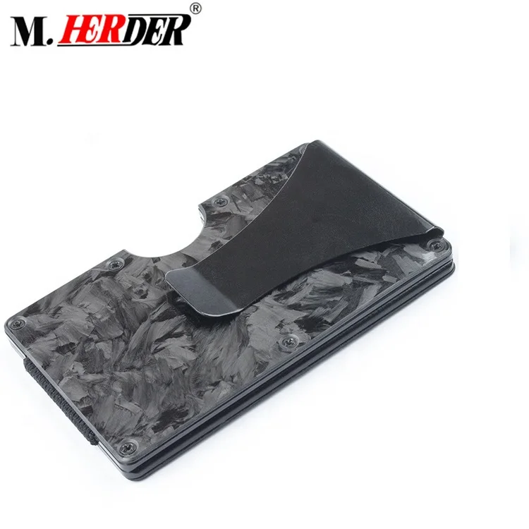 
China suppliers high end metal aluminium wallet hot forged carbon fiber money clip 