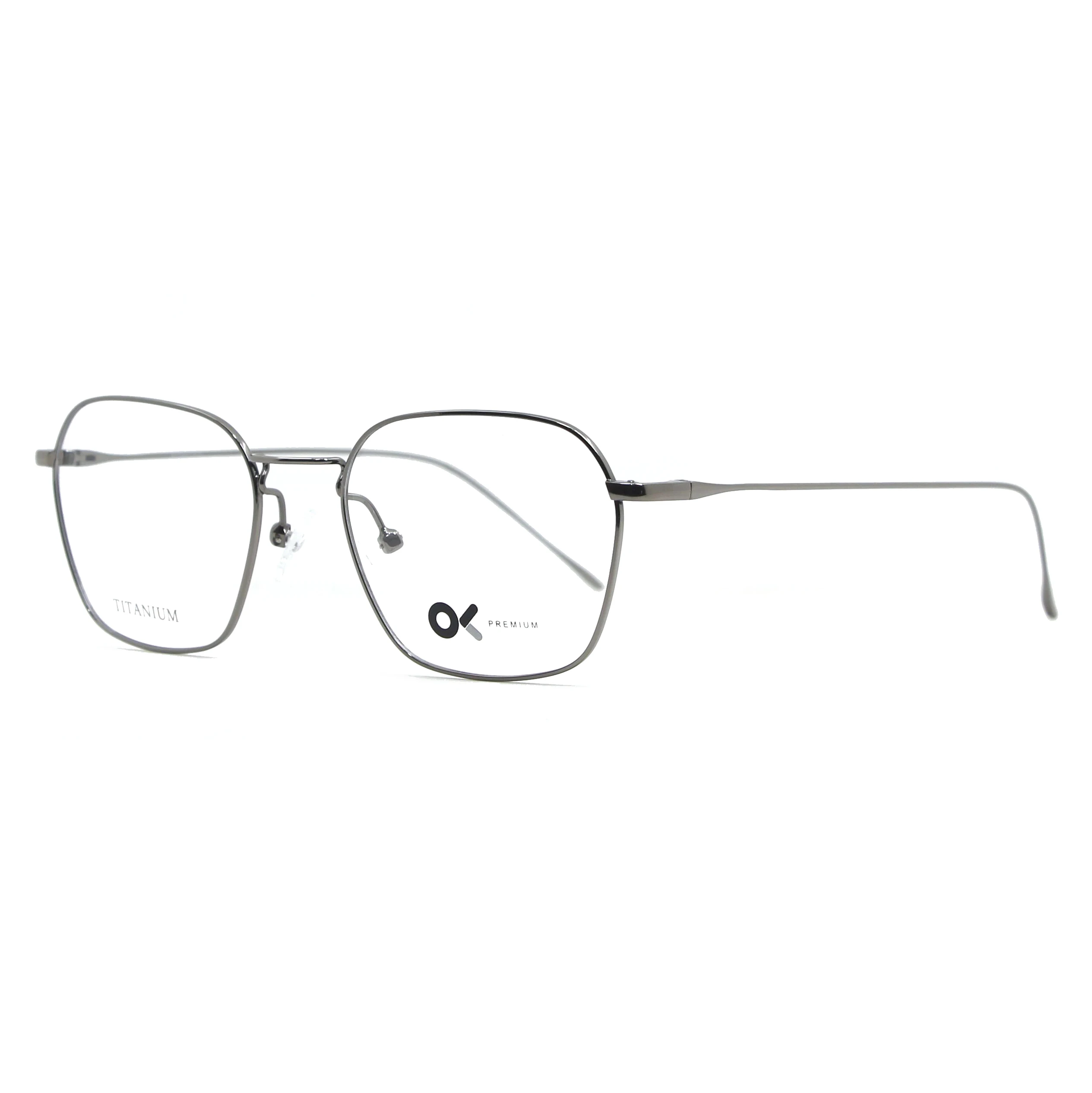 

IP99105 Rectangle titanium frame optical glasses custom logo glasses occhiali, 4 colors