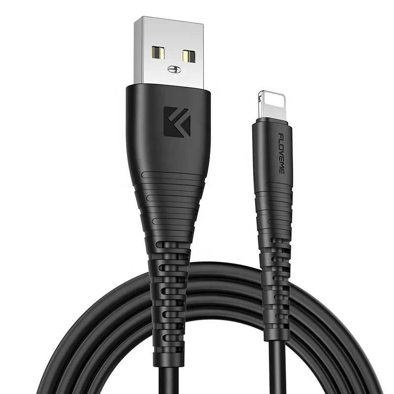 

Free Shipping FLOVEME Black 2A Fast Charging Short 30CM Phone Charger Usb Cable for iOS
