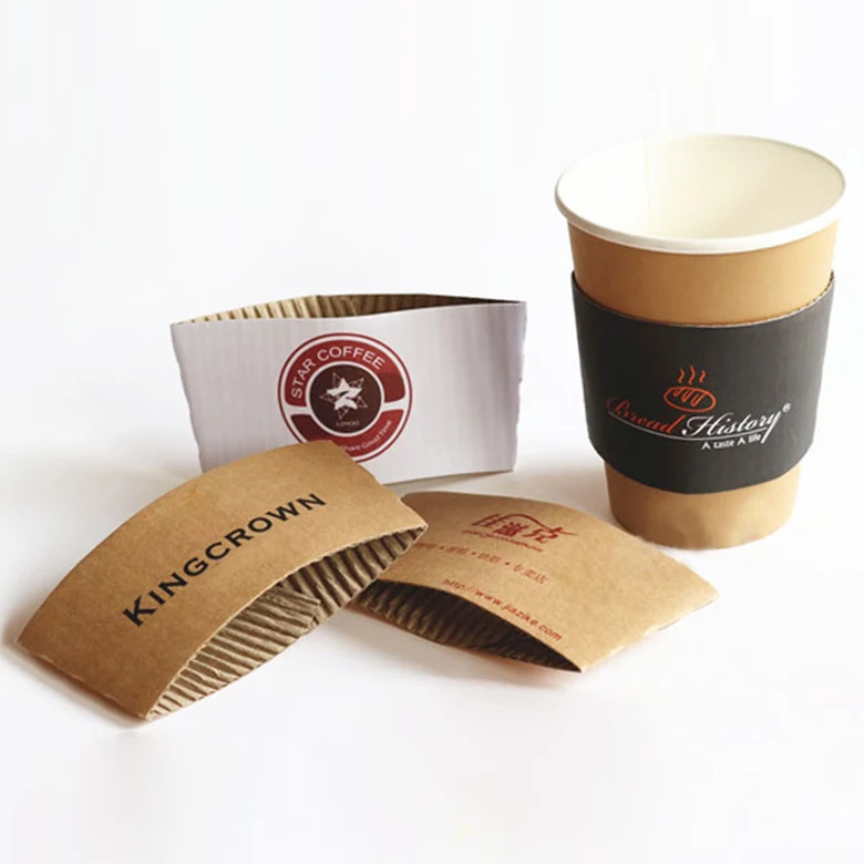 

Custom Printing Kraft Cardboard Black Coffee Paper Cup Sleevehot paper cup sleevecustom paper coffee cup sleeve with logo