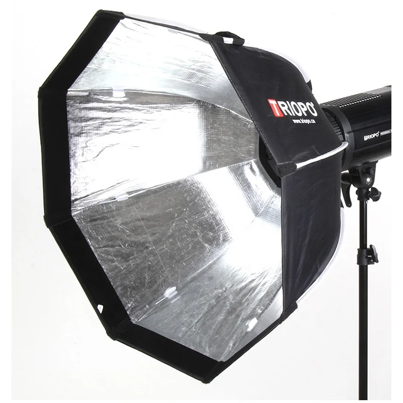 

Triopo K2-90 90cm Photography Portable Octagon Umbrella Softbox Octabox Reflector Diffusion Bowens Mount, Black and sliver