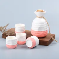 

Factory Direct Wholesale Japanese Creative Ceramic White Wine Sake Jug with Four Cups Set