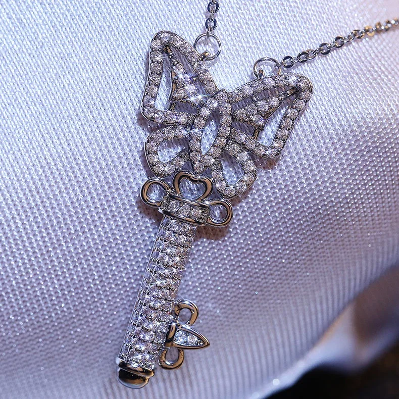 

Luxury Butterfly Key Pendant Party Wedding necklace pendant for women Bridal Jewelry Gift
