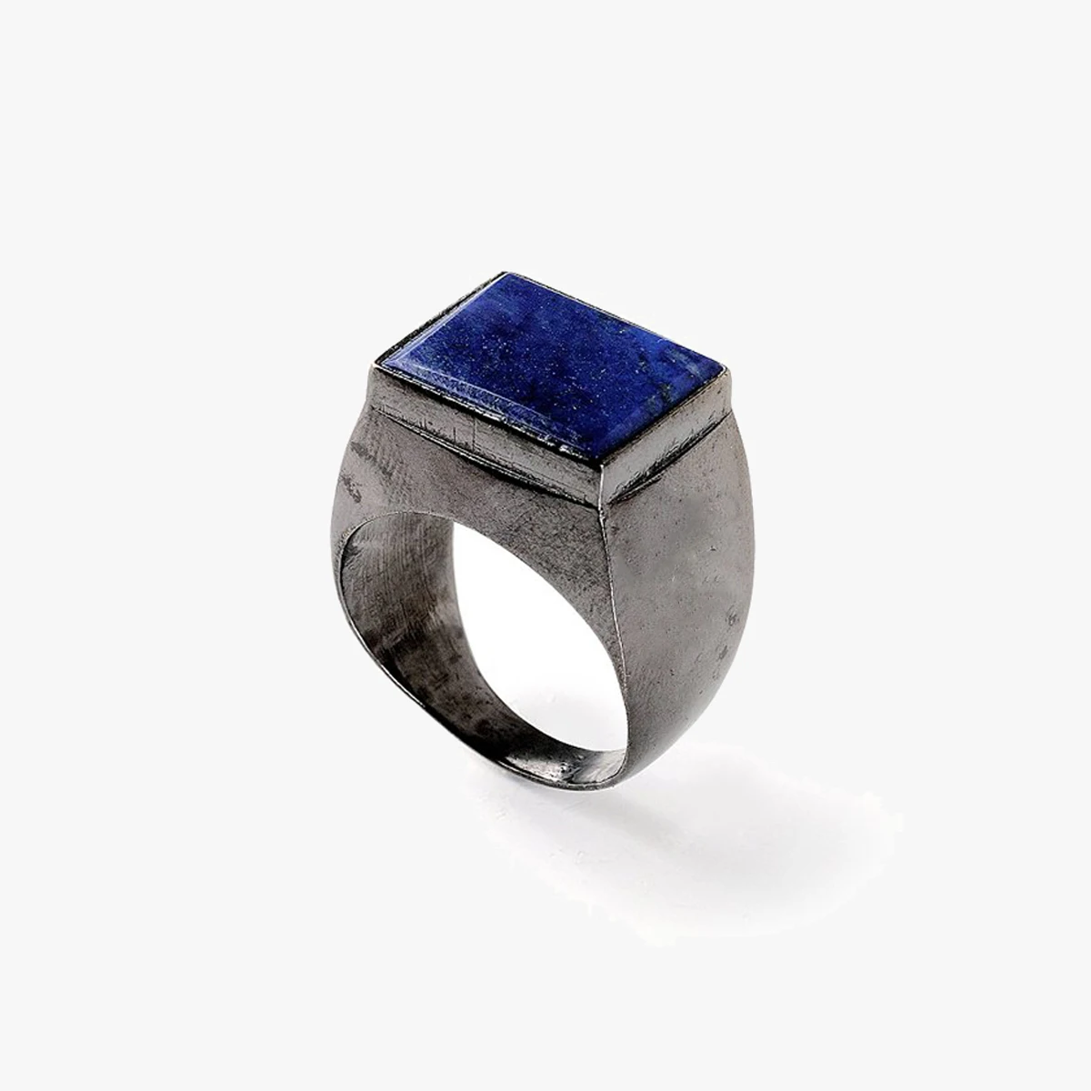 

Gun Metal Color Plated Square Shape Stainless Steel Lapis Tiger Eye Stone Inlay Mens Signet Ring, Gun metal (custom)