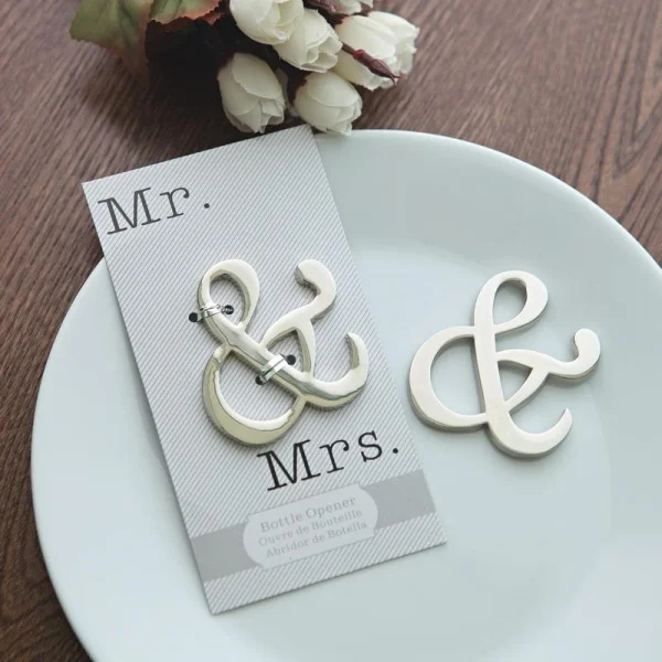 Ywbeyond Mr. & Mrs. mr & mrs Bottle Opener Favors with Gift Box for wedding Guest Souvenirs