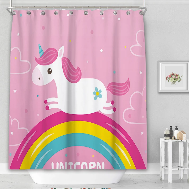 

Personalized Unicorn Eco-Friendly Kids Shower Curtain