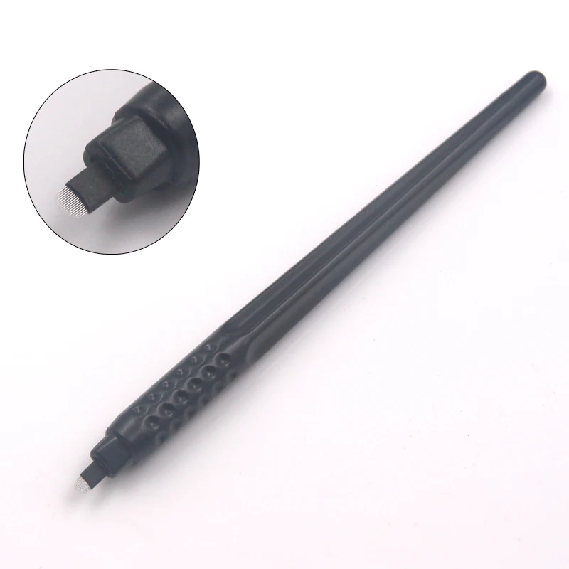 

Disposable Permanent Makeup Black Hand Tools With 7/9/11/12/14/16/18F/12/14U Pins Blades Microblading Pen