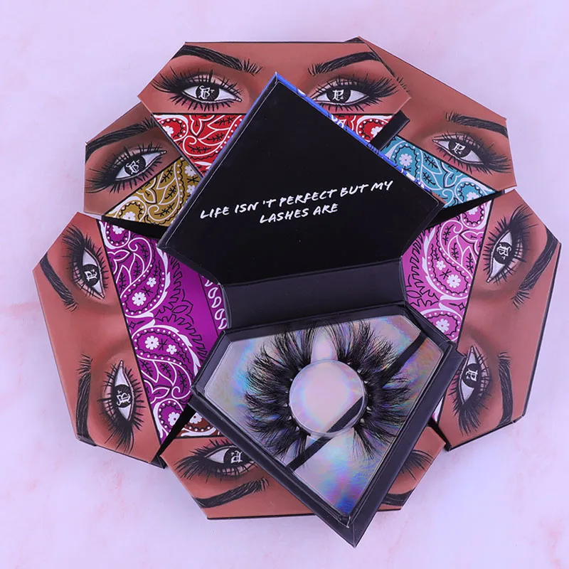 

Customized Eyelash Packaging Box 22mm 25mm 3D Mink Eyelashes Vendor With Private Label, Colorful